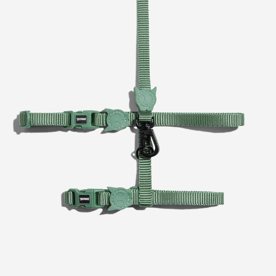 Army Green Kedi Göğüs ve Gezdirme Seti - Zee.Cat